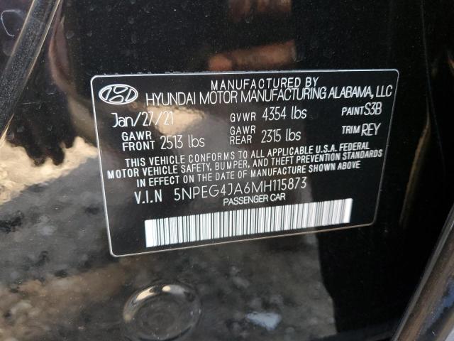 5NPEG4JA6MH115873 - 2021 HYUNDAI SONATA SE BLACK photo 12