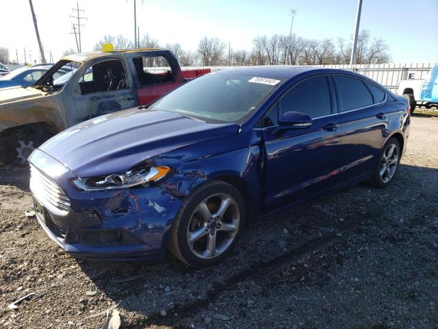 1FA6P0H76E5390058 - 2014 FORD FUSION SE BLUE photo 1