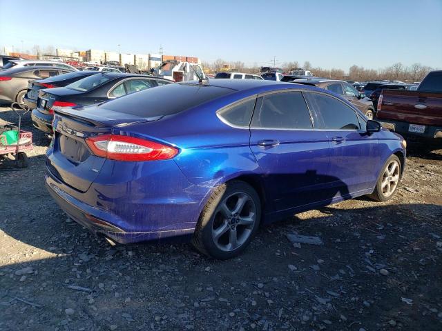 1FA6P0H76E5390058 - 2014 FORD FUSION SE BLUE photo 3