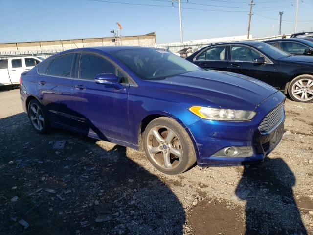 1FA6P0H76E5390058 - 2014 FORD FUSION SE BLUE photo 4