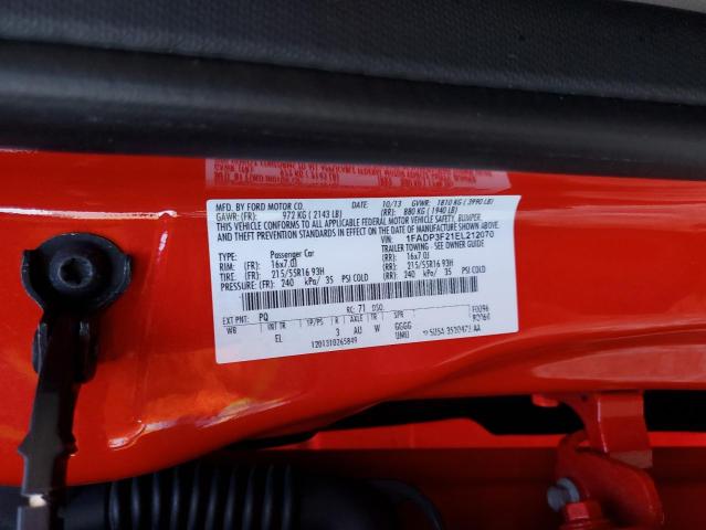 1FADP3F21EL212070 - 2014 FORD FOCUS SE RED photo 12