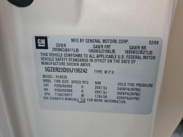 5GZER23D99J196242 - 2009 SATURN OUTLOOK XR თაფლისფერი ფოტო 13