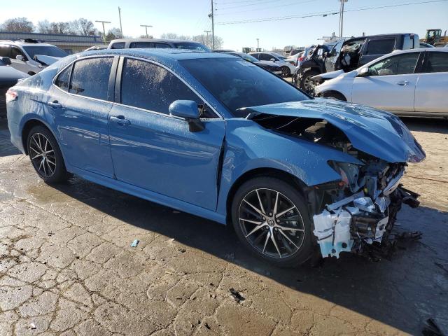 4T1S11AK3RU201727 - 2024 TOYOTA CAMRY SE NIGHT SHADE BLUE photo 4