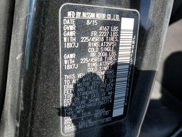 JN8AF5MVXFT565714 - 2015 NISSAN JUKE S BLACK photo 14