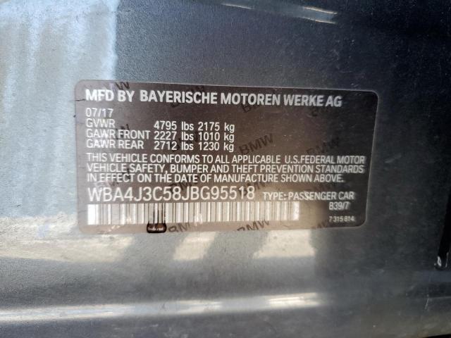 WBA4J3C58JBG95518 - 2018 BMW 430XI GRAN COUPE 黑色 照片 12