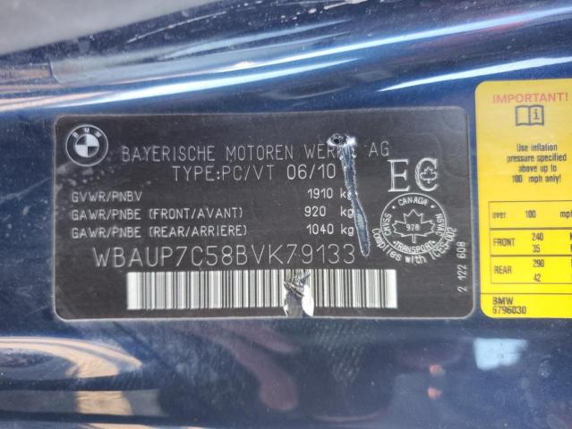 WBAUP7C58BVK79133 - 2011 BMW 128 I BLUE photo 12