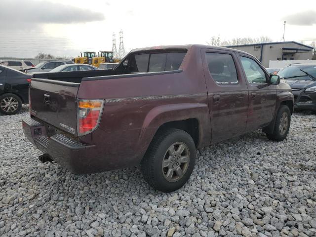 2HJYK16307H502285 - 2007 HONDA RIDGELINE RTX MAROON photo 3