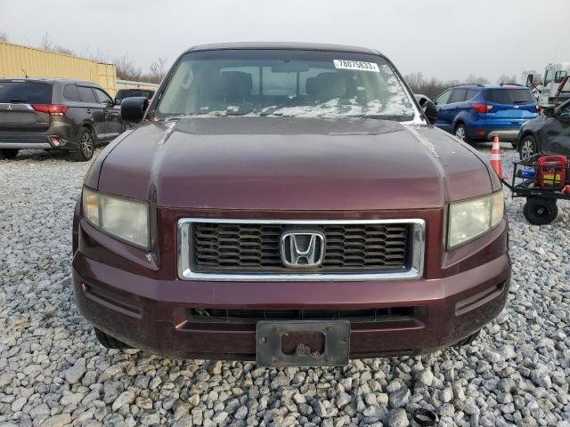 2HJYK16307H502285 - 2007 HONDA RIDGELINE RTX MAROON photo 5