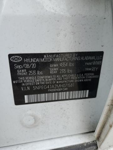 5NPEG4JA2MH071581 - 2021 HYUNDAI SONATA SE WHITE photo 13