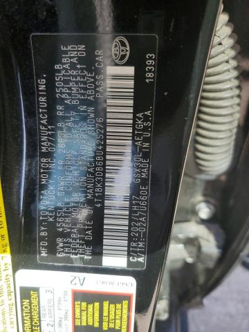 4T1BK3DB6BU425276 - 2011 TOYOTA AVALON BASE 黑色 照片 12