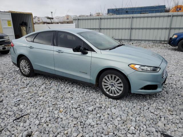 3FA6P0UU8ER369091 - 2014 FORD FUSION S HYBRID TEAL photo 4