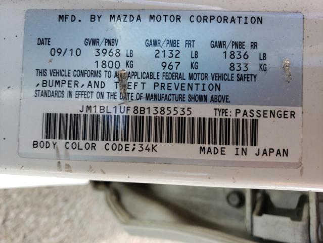 JM1BL1UF8B1385535 - 2011 MAZDA 3 I WHITE photo 12