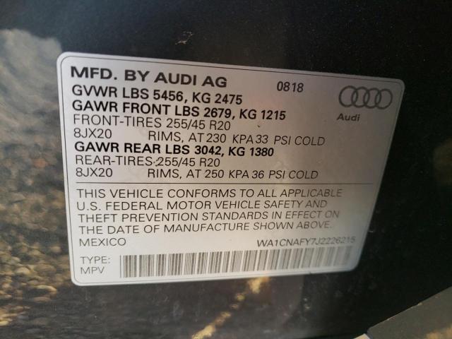 WA1CNAFY7J2226215 - 2018 AUDI Q5 PRESTIGE 灰色 照片 14