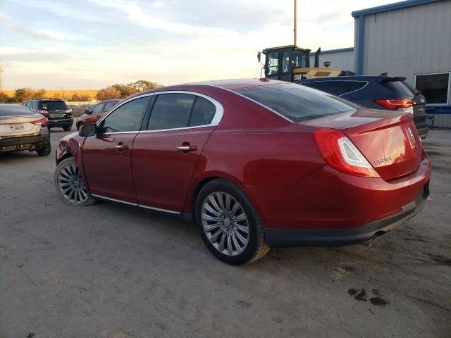 1LNHL9DK6EG611977 - 2014 LINCOLN MKS RED photo 2