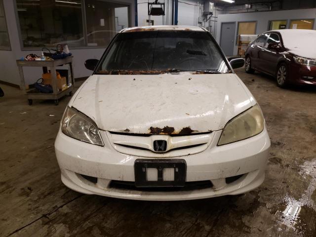 2HGES16324H608533 - 2004 HONDA CIVIC DX VP თეთრი ფოტო 5