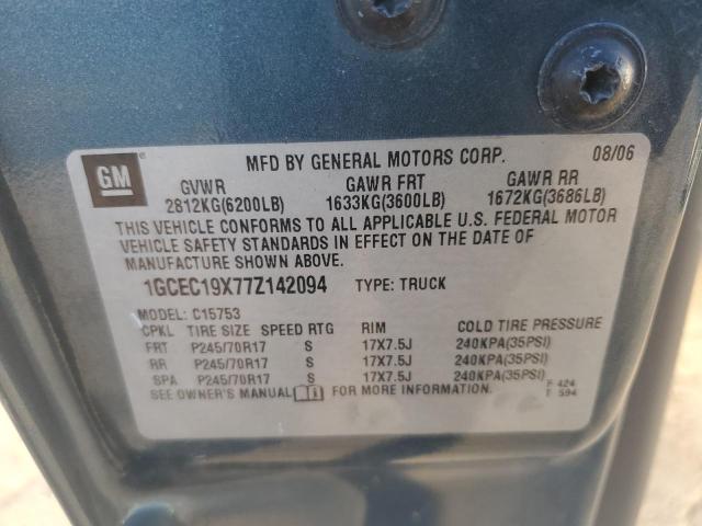 1GCEC19X77Z142094 - 2007 CHEVROLET SILVERADO C1500 CLASSIC TEAL photo 12