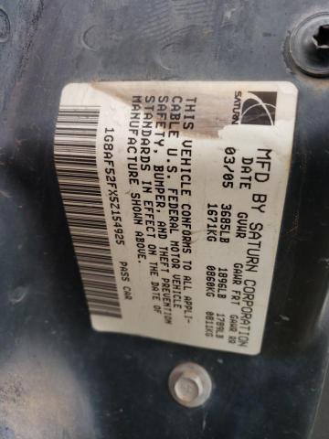 1G8AF52FX5Z154925 - 2005 SATURN ION LEVEL 1 SILVER photo 12