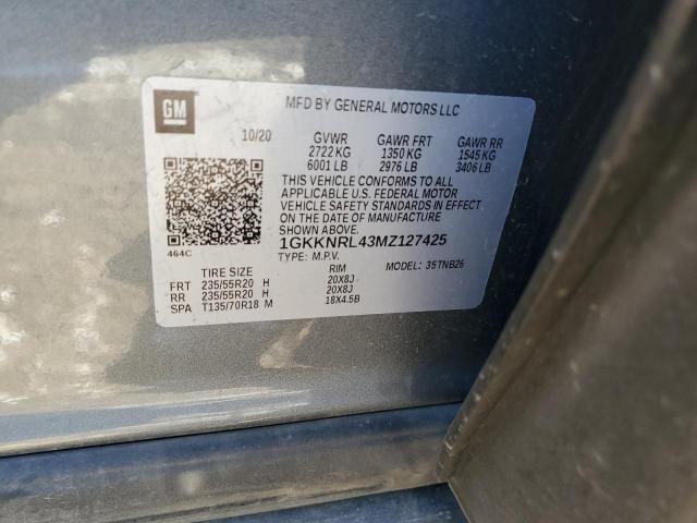 1GKKNRL43MZ127425 - 2021 GMC ACADIA SLE GRAY photo 13