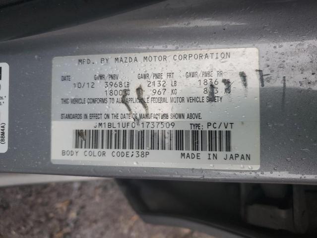 JM1BL1UF0D1737509 - 2013 MAZDA 3 I GRAY photo 12