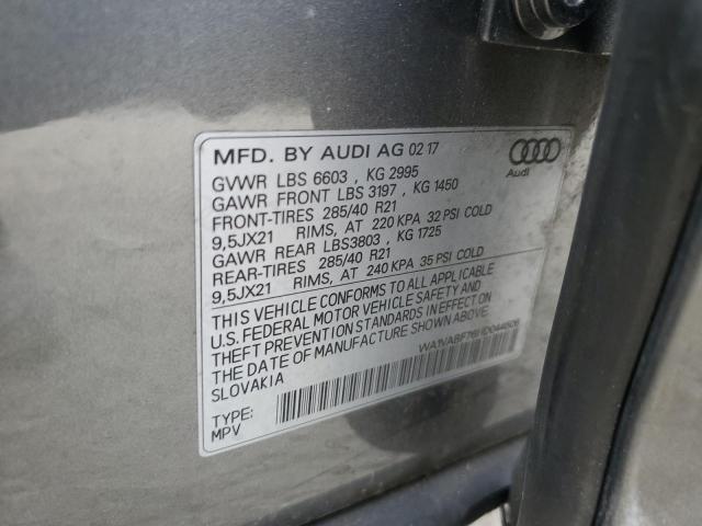 WA1VABF76HD044506 - 2017 AUDI Q7 PRESTIGE CHARCOAL photo 13