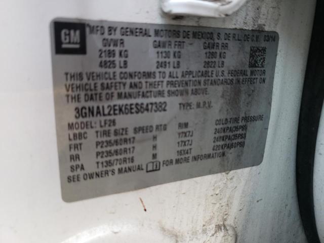 3GNAL2EK6ES647382 - 2014 CHEVROLET CAPTIVA LS 白色 照片 13