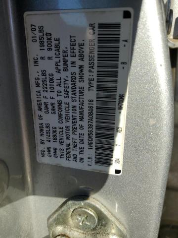 1HGCM56397A084616 - 2007 HONDA ACCORD SE SILVER photo 12