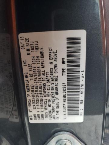 5J6TF1H55DL002827 - 2013 HONDA CROSSTOUR EXL ნაცრისფერი ფოტო 12