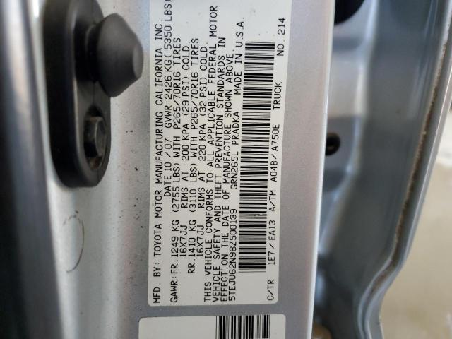 5TEJU62N98Z500139 - 2008 TOYOTA TACOMA DOUBLE CAB PRERUNNER SILVER photo 13