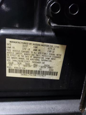 1N4AL21E28C152427 - 2008 NISSAN ALTIMA 2.5 GRAY photo 12