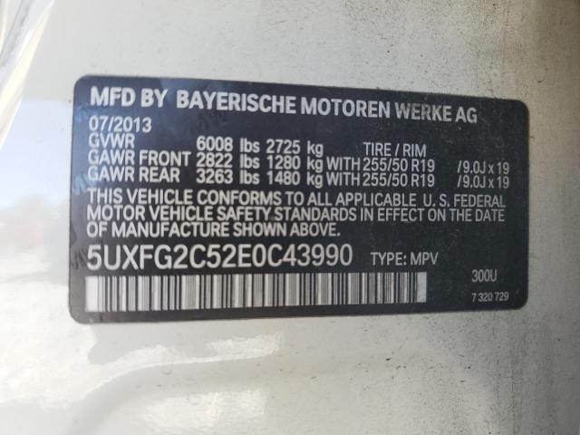 5UXFG2C52E0C43990 - 2014 BMW X6 XDRIVE35I WHITE photo 13