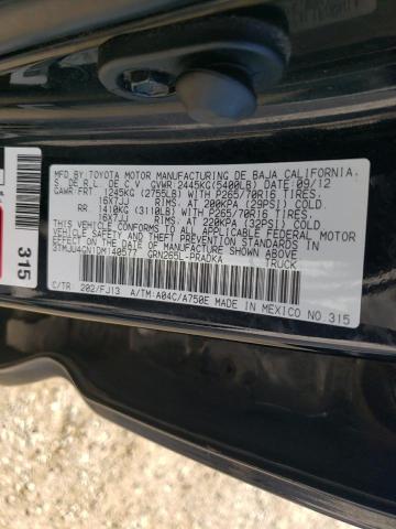 3TMJU4GN1DM140577 - 2013 TOYOTA TACOMA DOUBLE CAB PRERUNNER BLACK photo 13