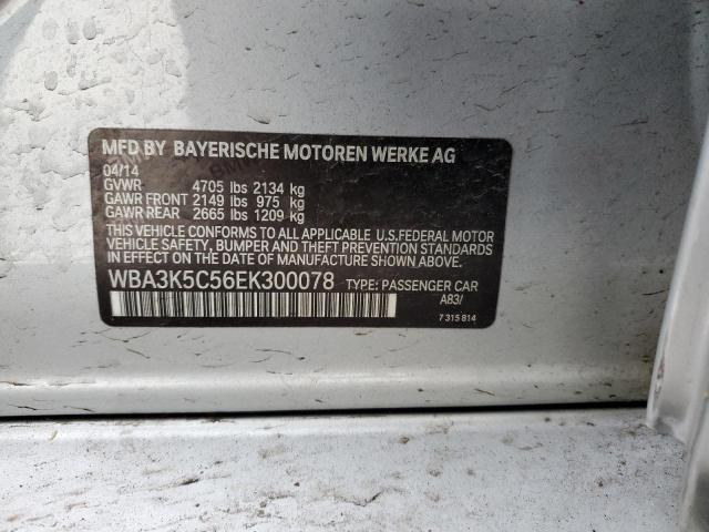 WBA3K5C56EK300078 - 2014 BMW 328 D XDRIVE SILVER photo 12