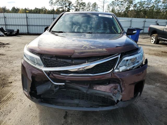 5XYKT3A60EG469451 - 2014 KIA SORENTO LX MAROON photo 5