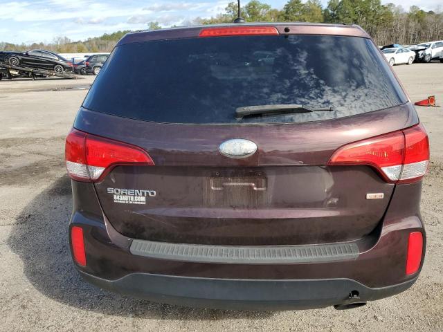 5XYKT3A60EG469451 - 2014 KIA SORENTO LX MAROON photo 6