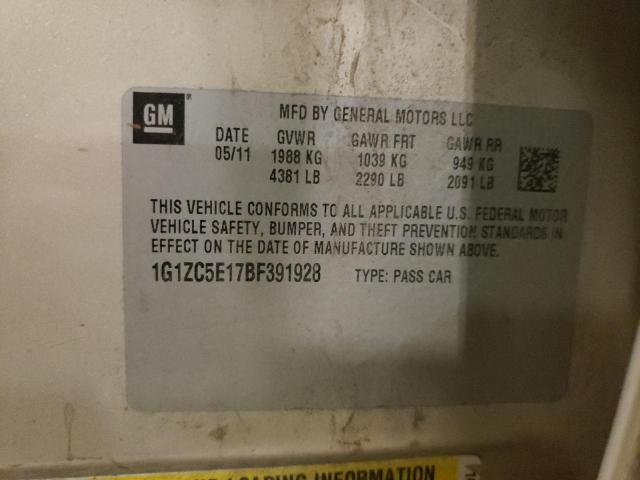 1G1ZC5E17BF391928 - 2011 CHEVROLET MALIBU 1LT Қоңыр фото 12