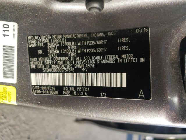 5TDKK3DC8GS757678 - 2016 TOYOTA SIENNA LE GRAY photo 13