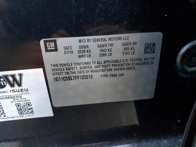 1G11C5SL7FF125513 - 2015 CHEVROLET MALIBU 1LT 黑色 照片 13