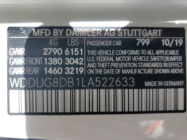 WDDUG8DB1LA522633 - 2020 MERCEDES-BENZ S 560 WHITE photo 13