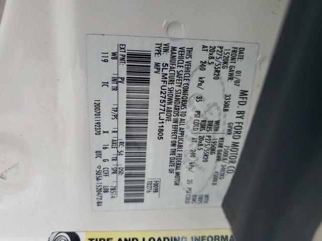 5LMFU27577LJ11805 - 2007 LINCOLN NAVIGATOR თეთრი ფოტო 13