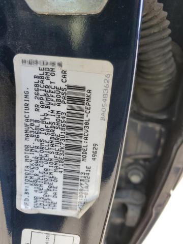 4T1BE32K73U186543 - 2003 TOYOTA CAMRY LE BLUE photo 12