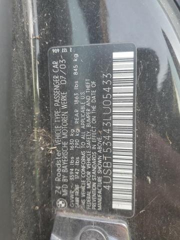 4USBT53443LU05433 - 2003 BMW Z4 3.0 Қара фото 13