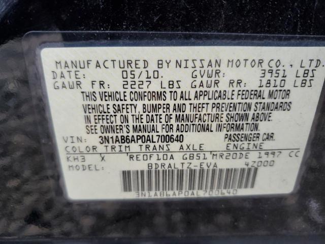 3N1AB6AP0AL700640 - 2010 NISSAN SENTRA 2.0 BLACK photo 12