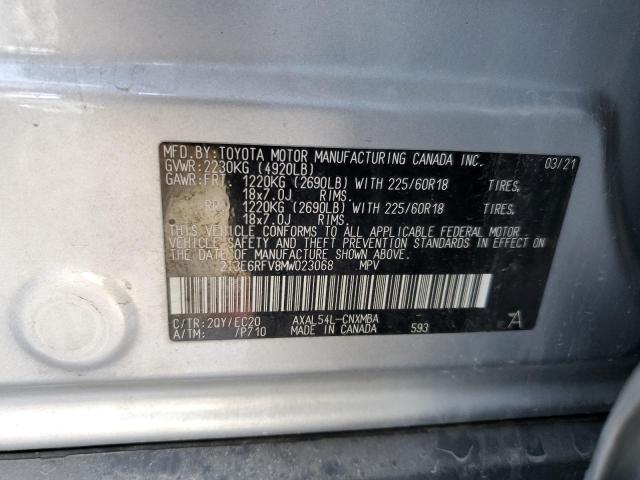 2T3E6RFV8MW023068 - 2021 TOYOTA RAV4 XSE SILVER photo 13