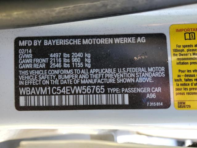 WBAVM1C54EVW56765 - 2014 BMW X1 SDRIVE28I WHITE photo 13