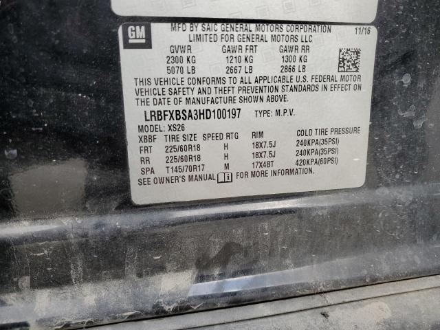 LRBFXBSA3HD100197 - 2017 BUICK ENVISION ESSENCE BLACK photo 13