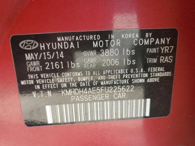 KMHDH4AE5FU225622 - 2015 HYUNDAI ELANTRA SE RED photo 13