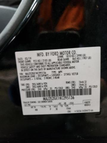 MAJ3S2GE1KC295136 - 2019 FORD ECOSPORT SE BLACK photo 12