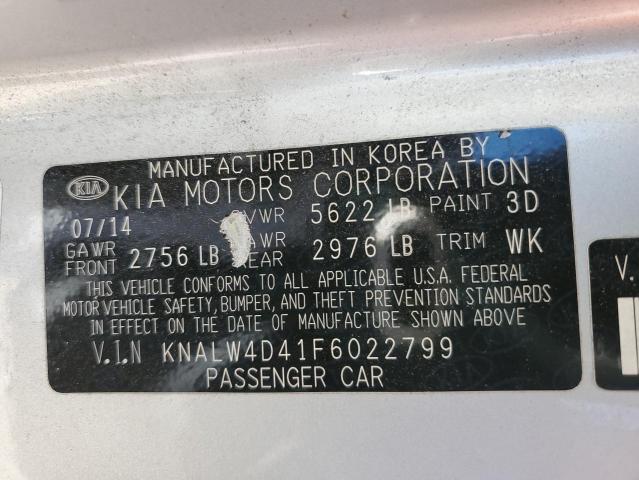 KNALW4D41F6022799 - 2015 KIA K900 SILVER photo 12