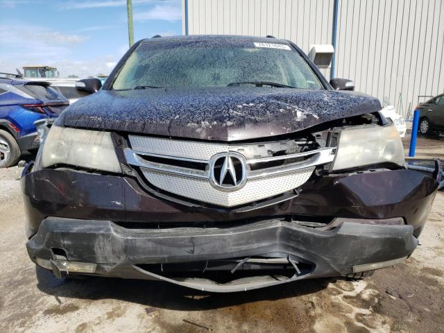 2HNYD28209H530044 - 2009 ACURA MDX BURGUNDY photo 5