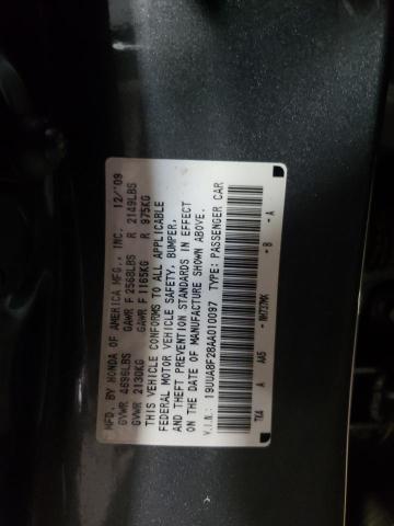 19UUA8F28AA010097 - 2010 ACURA TL GRAY photo 12